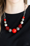 Paparazzi "Sugar, Sugar" Red Necklace & Earring Set Paparazzi Jewelry