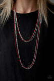 Paparazzi "What A COLORFUL World" Red Necklace & Earring Set Paparazzi Jewelry