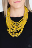 Paparazzi "Rio Rainforest" Yellow Necklace & Earring Set Paparazzi Jewelry