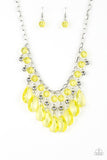 Paparazzi VINTAGE VAULT "Beauty School Drop Out" Yellow Necklace & Earring Set Paparazzi Jewelry