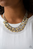Paparazzi VINTAGE VAULT "Pebble Pioneer" Yellow Necklace & Earring Set Paparazzi Jewelry