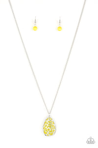 Paparazzi "Gleaming Gardens" Yellow Necklace & Earring Set Paparazzi Jewelry