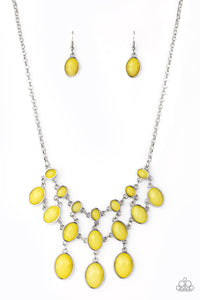 Paparazzi VINTAGE VAULT "Mermaid Marmalade" Yellow Necklace & Earring Set Paparazzi Jewelry