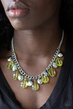 Paparazzi VINTAGE VAULT "No Tears Left To Cry" Yellow Necklace & Earring Set Paparazzi Jewelry