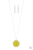 Paparazzi VINTAGE VAULT "Spin Your Pinwheels" Yellow Necklace & Earring Set Paparazzi Jewelry