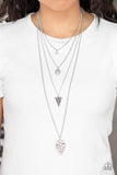 Paparazzi "Grounded in ARTIFACT" Silver Necklace & Earring Set Paparazzi Jewelry
