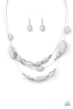 Paparazzi "Radiant Reflections" Silver Necklace & Earring Set Paparazzi Jewelry