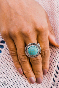 Paparazzi "Geo Glyphs" FASHION FIX Blue Ring Paparazzi Jewelry
