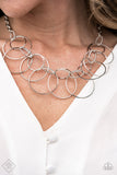 Paparazzi "Circa de Couture" FASHION FIX Silver Necklace & Earring Set Paparazzi Jewelry