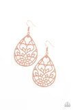 Paparazzi VINTAGE VAULT "Lovely Lotus" Copper Earrings Paparazzi Jewelry