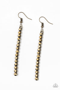 Paparazzi VINTAGE VAULT "Grunge Meets Glamour" Brass Earrings Paparazzi Jewelry