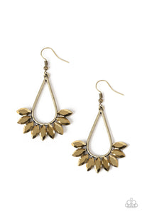 Paparazzi "Be On Guard" Brass Earrings Paparazzi Jewelry