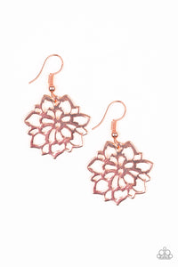 Paparazzi "Darling Dahlia" Copper Earrings Paparazzi Jewelry