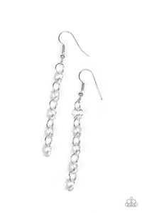 Paparazzi "Trickle-Down Effect" White Earrings Paparazzi Jewelry