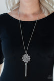 Paparazzi VINTAGE VAULT "From Sunup To Sundown" Silver Necklace & Earring Set Paparazzi Jewelry
