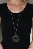 Paparazzi "Running Circles In My Mind" Silver Necklace & Earring Set Paparazzi Jewelry