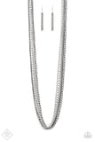 Paparazzi "Turn Up The Mix" FASHION FIX Silver Necklace & Earring Set Paparazzi Jewelry