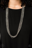 Paparazzi "Turn Up The Mix" FASHION FIX Silver Necklace & Earring Set Paparazzi Jewelry