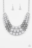 Paparazzi VINTAGE VAULT "Dream Pop" Silver Necklace & Earring Set Paparazzi Jewelry