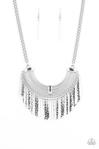 Paparazzi "Impressively Incan" Silver Necklace & Earring Set Paparazzi Jewelry