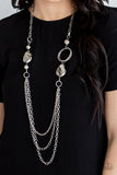 Paparazzi "Rebels Have More Fun" Silver Necklace & Earring Set Paparazzi Jewelry