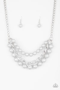 Paparazzi VINTAGE VAULT "Empire State Empress" Silver Necklace & Earring Set Paparazzi Jewelry