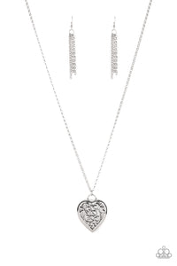 Paparazzi "Victorian Valentine" Silver Necklace & Earring Set Paparazzi Jewelry