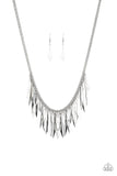 Paparazzi "The Thrill Seeker" Silver Necklace & Earring Set Paparazzi Jewelry