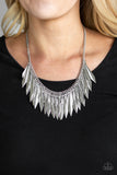 Paparazzi "The Thrill Seeker" Silver Necklace & Earring Set Paparazzi Jewelry