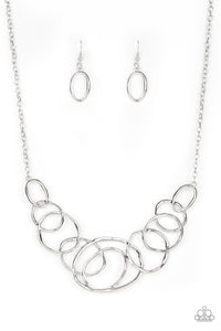 Paparazzi "All Around Radiance" Silver Necklace & Earring Set Paparazzi Jewelry