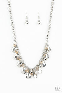 Paparazzi VINTAGE VAULT "Stage Stunner" Silver Necklace & Earring Set Paparazzi Jewelry