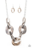 Paparazzi VINTAGE VAULT "Courageously Chromatic" Silver Necklace & Earring Set Paparazzi Jewelry