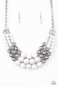 Paparazzi "Dream Pop" White Necklace & Earring Set Paparazzi Jewelry