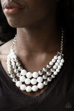 Paparazzi "Dream Pop" White Necklace & Earring Set Paparazzi Jewelry