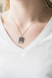 Paparazzi "Back To Square One" Silver Necklace & Earring Set Paparazzi Jewelry