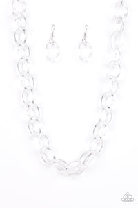 Paparazzi VINTAGE VAULT "Ice Queen" White Necklace & Earring Set Paparazzi Jewelry