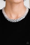 Paparazzi VINTAGE VAULT "Put it on Ice" White Necklace & Earring Set Paparazzi Jewelry