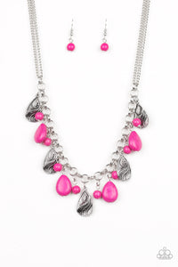 Paparazzi VINTAGE VAULT "Terra Tranquility" Pink Necklace & Earring Set Paparazzi Jewelry