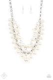 Paparazzi "BALLROOM Service" FASHION FIX White Necklace & Earring Set Paparazzi Jewelry