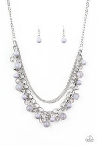 Paparazzi VINTAGE VAULT "Wait and SEA" Silver Necklace & Earring Set Paparazzi Jewelry
