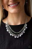 Paparazzi VINTAGE VAULT "Wait and SEA" Silver Necklace & Earring Set Paparazzi Jewelry
