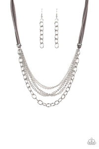 Paparazzi VINTAGE VAULT "Free Roamer" Silver Necklace & Earring Set Paparazzi Jewelry