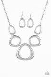 Paparazzi "Backstreet Bandit" Silver Necklace & Earring Set Paparazzi Jewelry