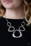 Paparazzi "Backstreet Bandit" Silver Necklace & Earring Set Paparazzi Jewelry