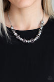 Paparazzi "Metro Majestic" Silver Necklace & Earring Set Paparazzi Jewelry