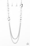 Paparazzi VINTAGE VAULT "Modern Girl Glam" Silver Necklace & Earring Set Paparazzi Jewelry