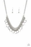 Paparazzi VINTAGE VAULT "Ring Leader Radiance" Silver Necklace & Earring Set Paparazzi Jewelry