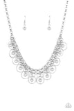 Paparazzi VINTAGE VAULT "Party Time" Silver Necklace & Earring Set Paparazzi Jewelry