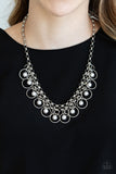 Paparazzi VINTAGE VAULT "Party Time" Silver Necklace & Earring Set Paparazzi Jewelry