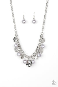 Paparazzi VINTAGE VAULT "Seaside Sophistication" Silver Necklace & Earring Set Paparazzi Jewelry